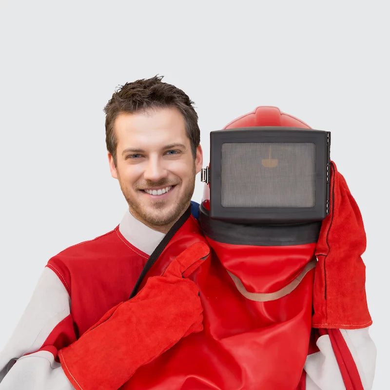 Human Holding Novablast Standard Helmet